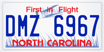 NC license plate DMZ6967