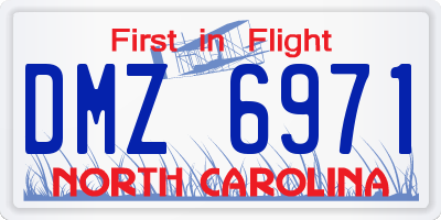 NC license plate DMZ6971