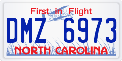 NC license plate DMZ6973