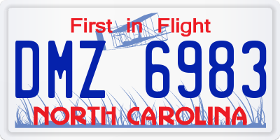 NC license plate DMZ6983