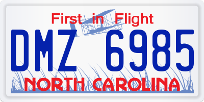 NC license plate DMZ6985