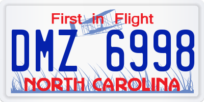 NC license plate DMZ6998