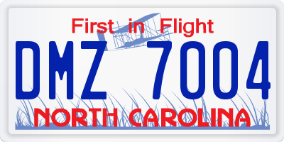 NC license plate DMZ7004