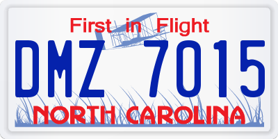 NC license plate DMZ7015