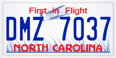 NC license plate DMZ7037