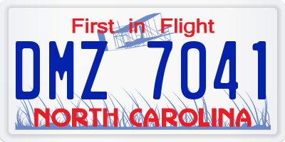 NC license plate DMZ7041