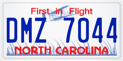NC license plate DMZ7044