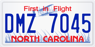 NC license plate DMZ7045