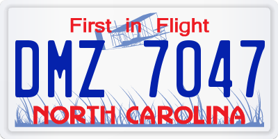 NC license plate DMZ7047