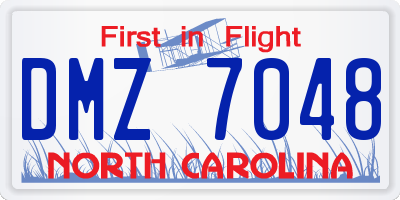 NC license plate DMZ7048