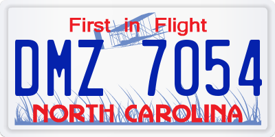 NC license plate DMZ7054