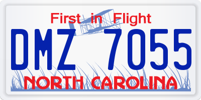 NC license plate DMZ7055