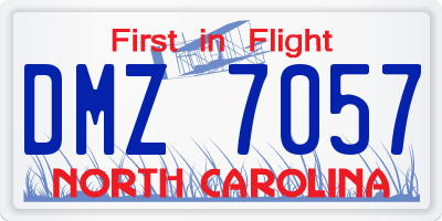 NC license plate DMZ7057