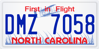 NC license plate DMZ7058