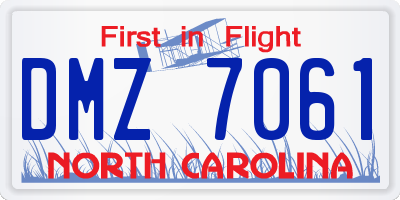 NC license plate DMZ7061