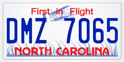 NC license plate DMZ7065