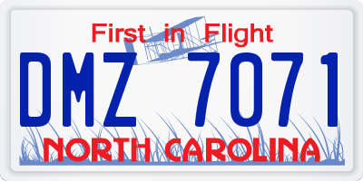 NC license plate DMZ7071