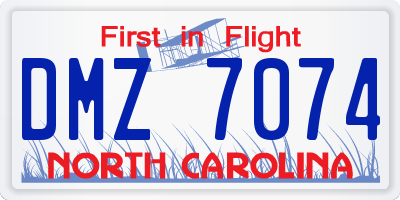 NC license plate DMZ7074