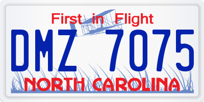 NC license plate DMZ7075