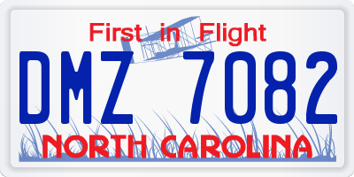 NC license plate DMZ7082