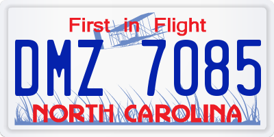 NC license plate DMZ7085