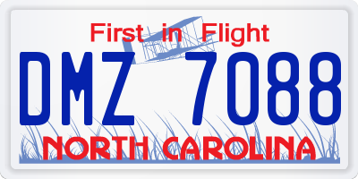 NC license plate DMZ7088
