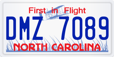 NC license plate DMZ7089