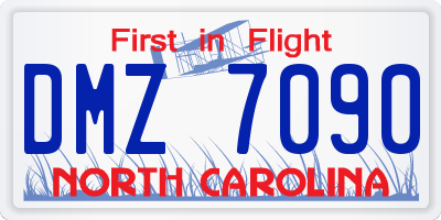 NC license plate DMZ7090