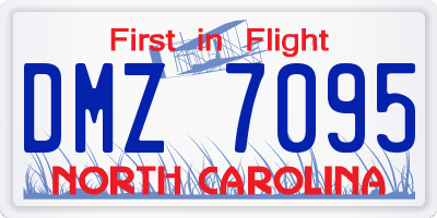 NC license plate DMZ7095