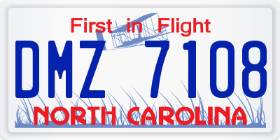 NC license plate DMZ7108