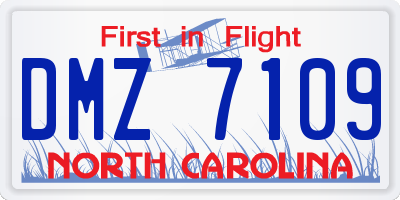 NC license plate DMZ7109
