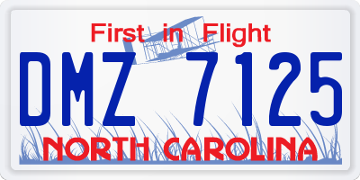 NC license plate DMZ7125