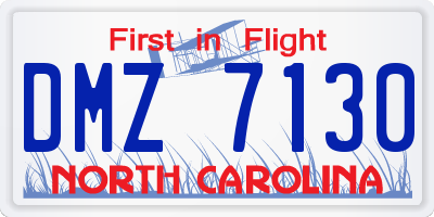 NC license plate DMZ7130