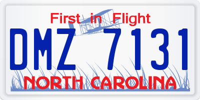 NC license plate DMZ7131