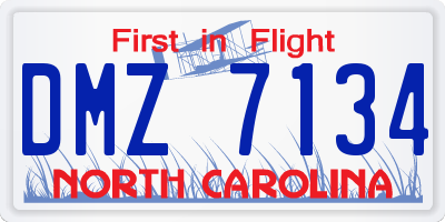 NC license plate DMZ7134