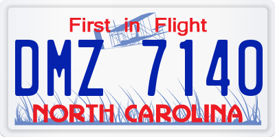 NC license plate DMZ7140