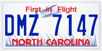 NC license plate DMZ7147