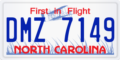 NC license plate DMZ7149