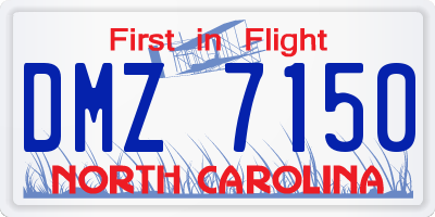 NC license plate DMZ7150