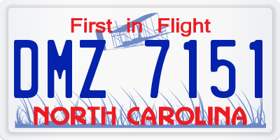 NC license plate DMZ7151