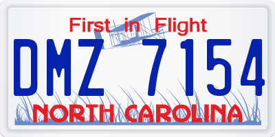 NC license plate DMZ7154