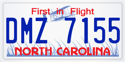 NC license plate DMZ7155