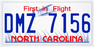 NC license plate DMZ7156