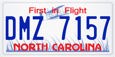 NC license plate DMZ7157