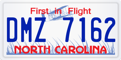NC license plate DMZ7162