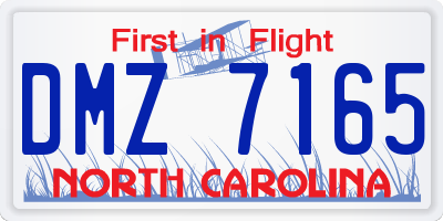 NC license plate DMZ7165