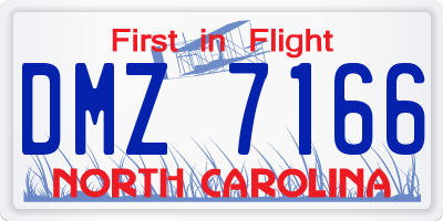 NC license plate DMZ7166