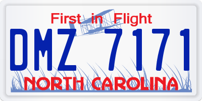 NC license plate DMZ7171