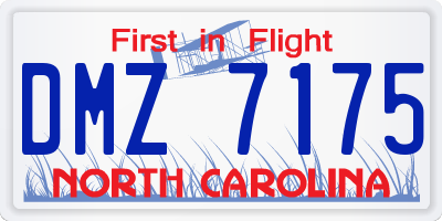 NC license plate DMZ7175