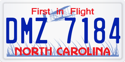 NC license plate DMZ7184